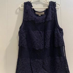 LOFT navy lace tank top